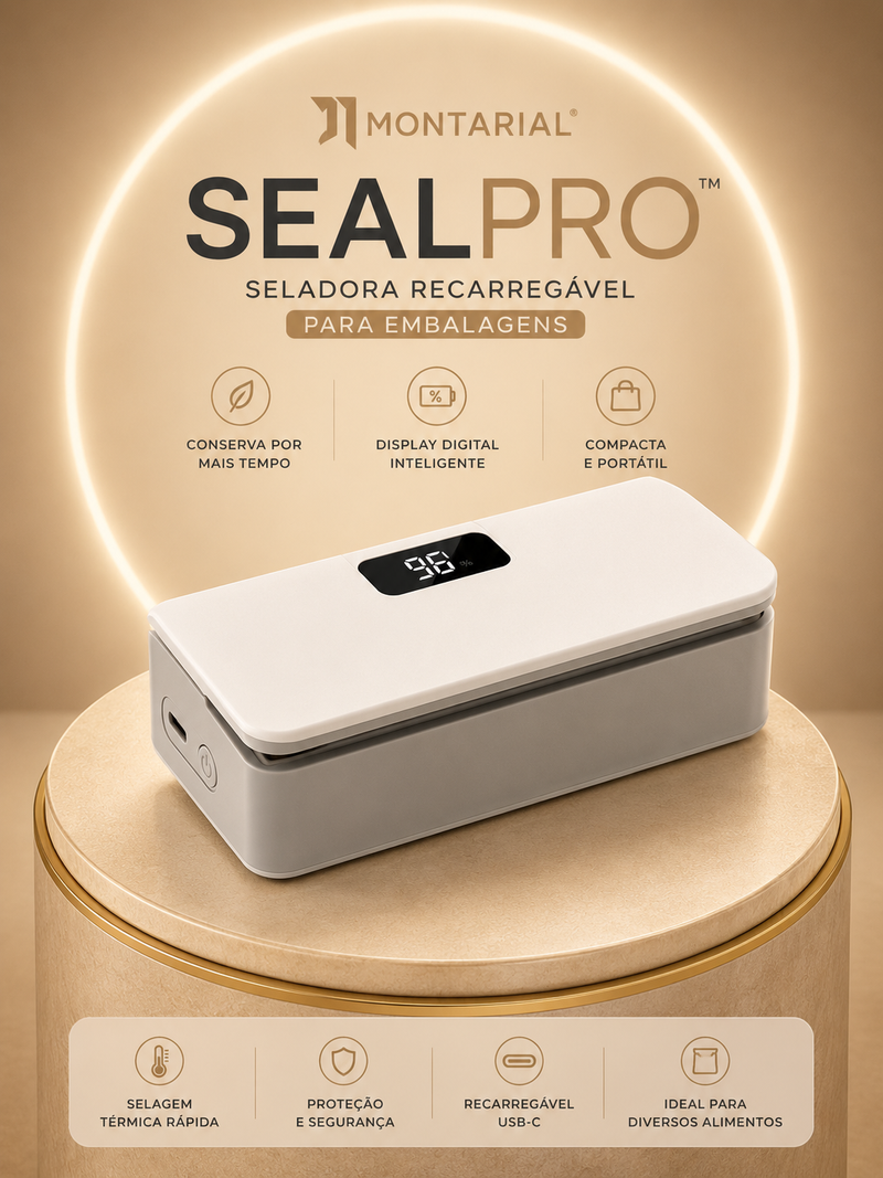 Montarial SealPro™ | Seladora Térmica Recarregável USB-C para Embalagens