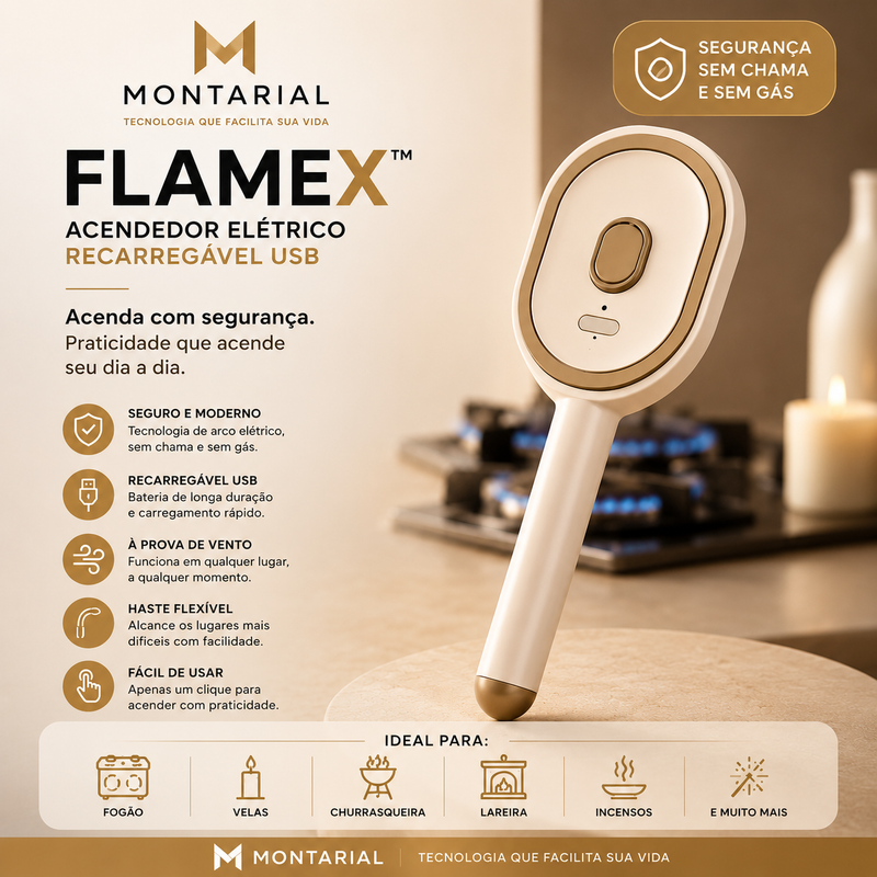 Montarial FlameX™ | Escova Elétrica Massageadora com Luz Vermelha 650nm
